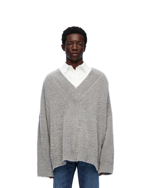 Loewe Gray Luxury Sweater In Wool Blend for men