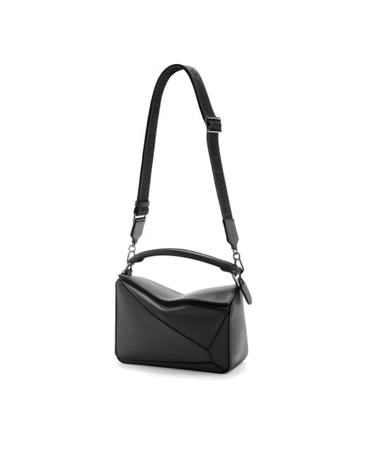 Loewe Black Women's Small Puzzle Leather Shoulder Bag One Size