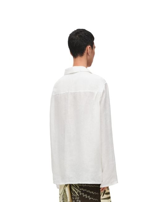 Loewe White Luxury Shirt In Linen for men