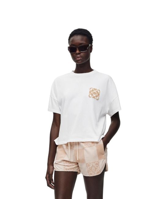 Loewe White Boxy Fit T-shirt In Cotton