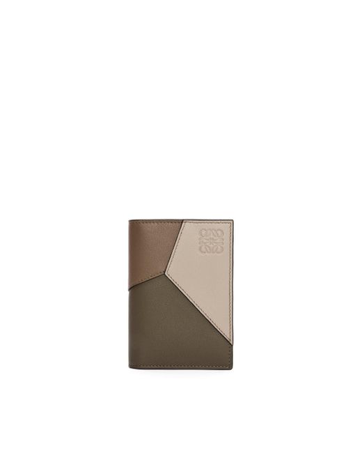 Loewe White Puzzle Bifold Cardholder In Classic Calfskin for men