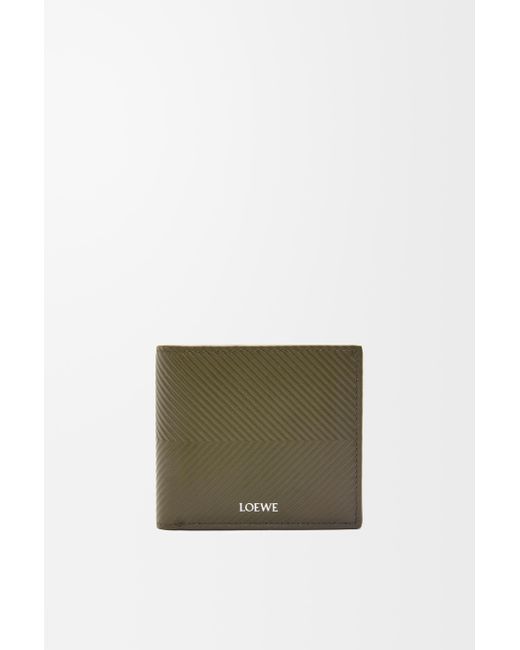 Loewe Green Luxury Bifold Wallet In Textured Classic Calfskin for men