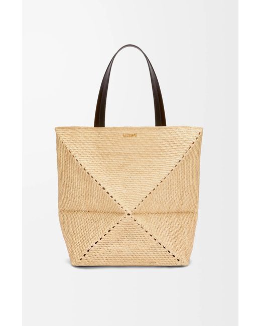Loewe Natural X Paula's Ibiza Extra Large Raffia Puzzle Fold Tote Bag for men