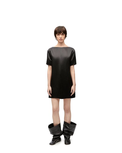 Loewe Black Satin Mini Dress