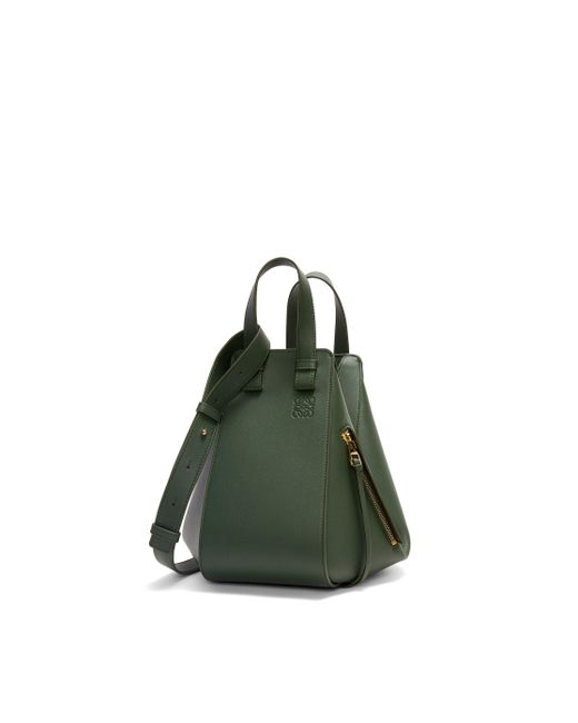 Loewe Green Luxury Small Hammock Bag In Classic Calfskin
