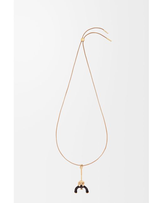 Loewe White Seated Acrobat Pendant In Sterling Silver And Crystals