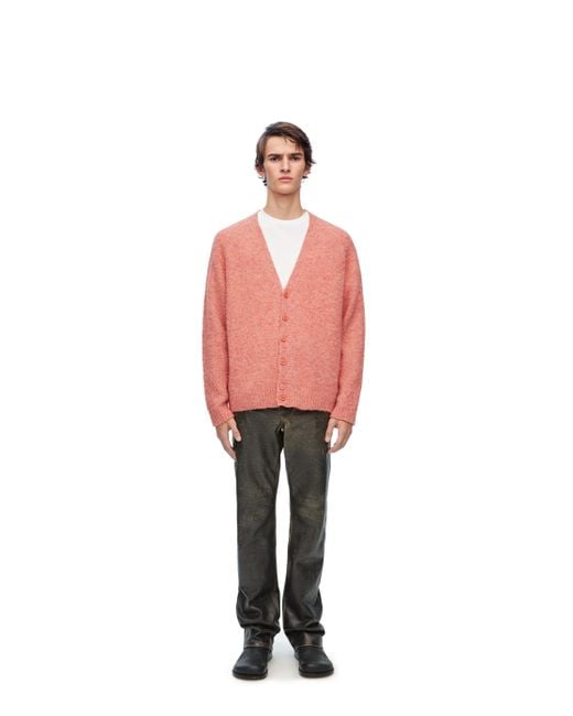 Loewe Pink Cardigan In Wool for men