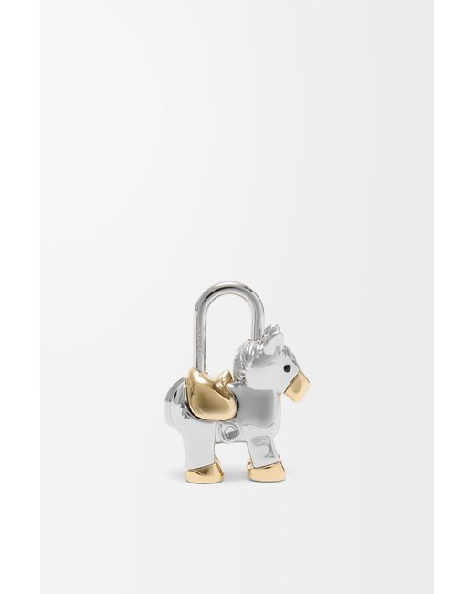 Loewe White Horse Padlock Charm For