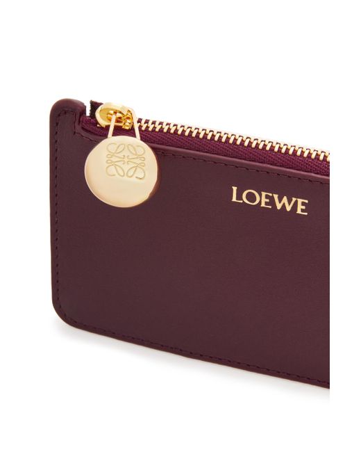 Loewe Purple Luxury Pebble Coin Cardholder In Shiny Nappa Calfskin