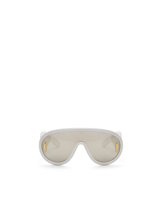 Loewe White Luxury Wave Mask Sunglasses In Nylon