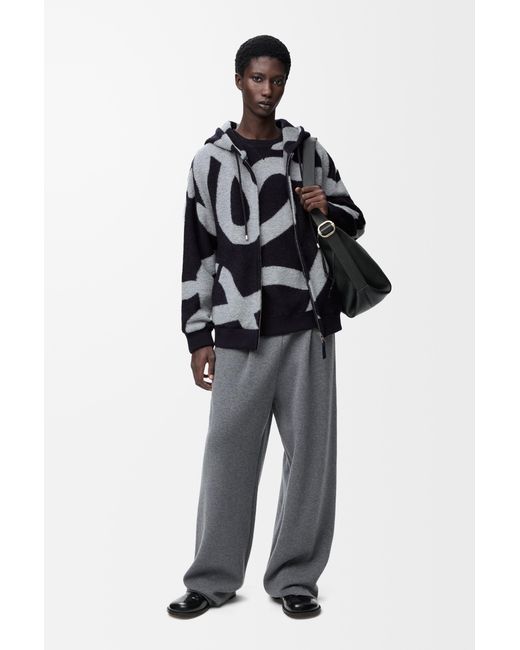 Loewe Blue Zippered Hoodie for men