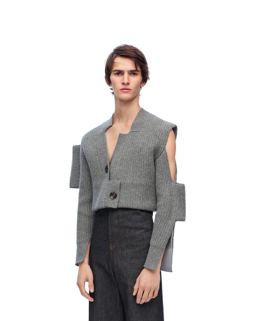 Loewe Multicolor Distorted Cardigan In Cashmere for men