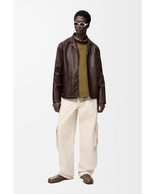 Loewe Brown Leather Jacket for men