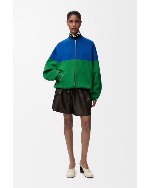 Loewe Green Zip-Up Cardigan