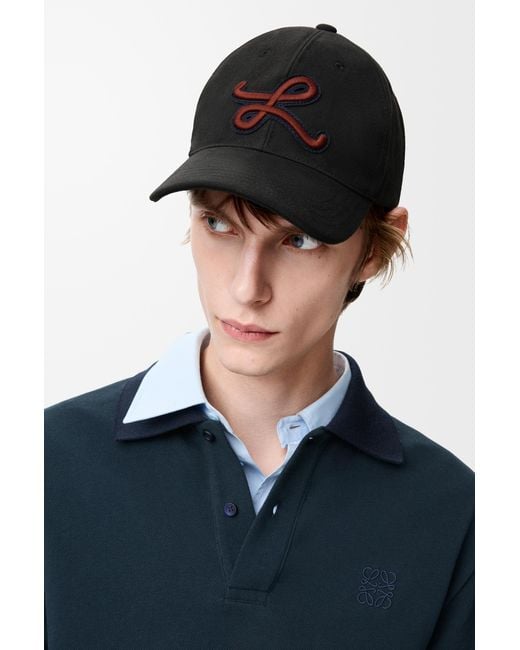 Loewe Black Patch Cap for men