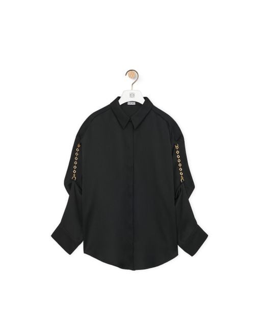 Loewe Black Luxury Chain Shirt In Silk