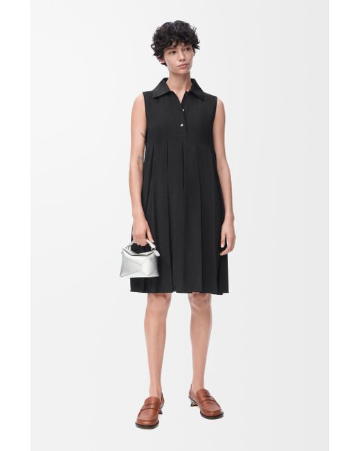 Loewe Black Trapeze Dress In Stretch Viscose