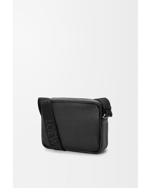 Loewe Black Medium Pebble Messenger Bag for men