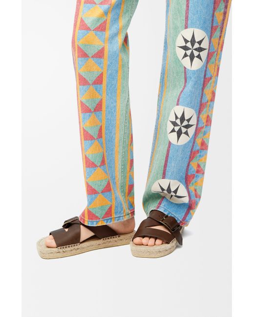 Loewe Blue Petal Espadrille Slide