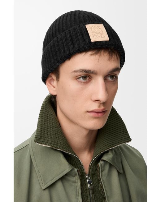 Loewe Black Beanie In Cashmere