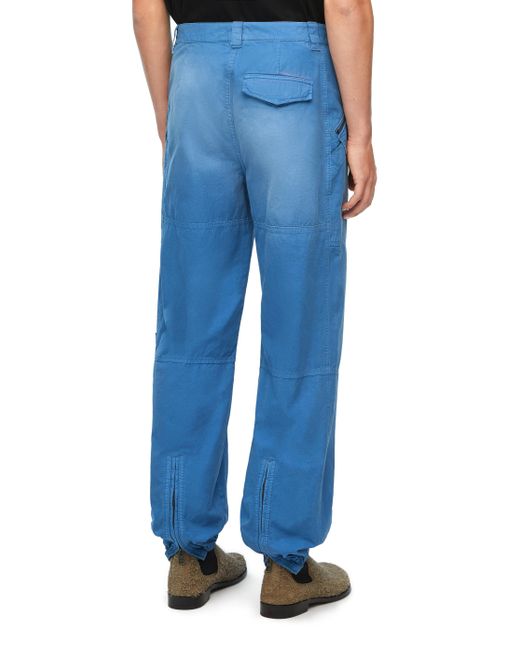 Loewe Blue Cargo Trousers In Cotton for men