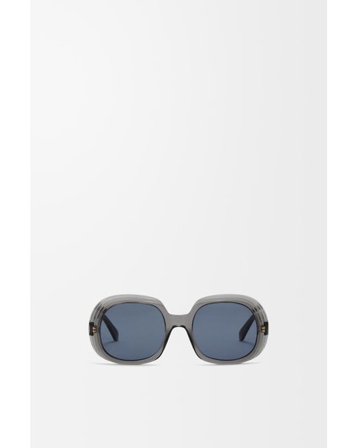 Loewe Blue Mini Anagram Steps Square Sunglasses For