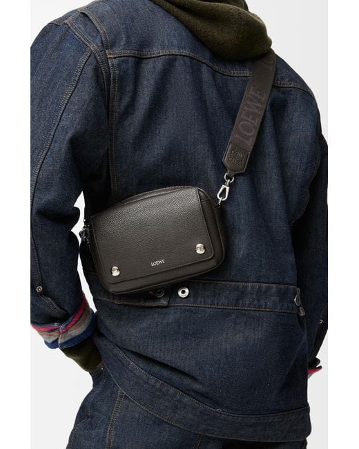 Loewe Black Small Pebble Messenger Bag for men