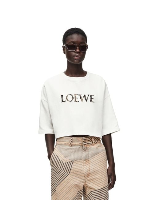 Loewe Natural Luxury Cropped T-shirt In Cotton Blend