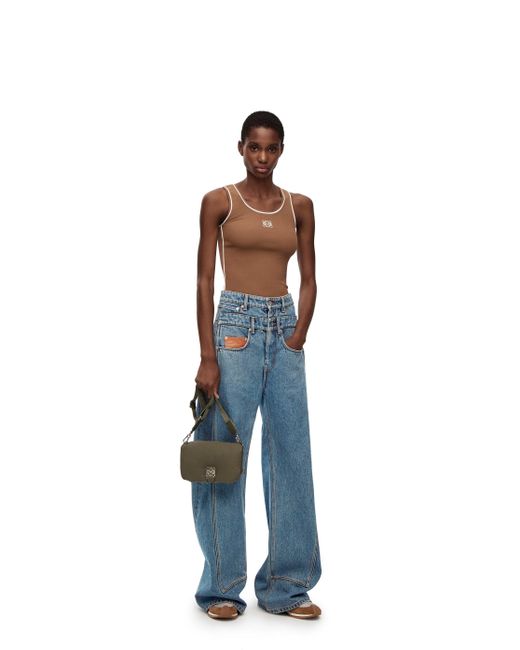 Loewe Blue Luxury High Waisted Jeans In Denim For
