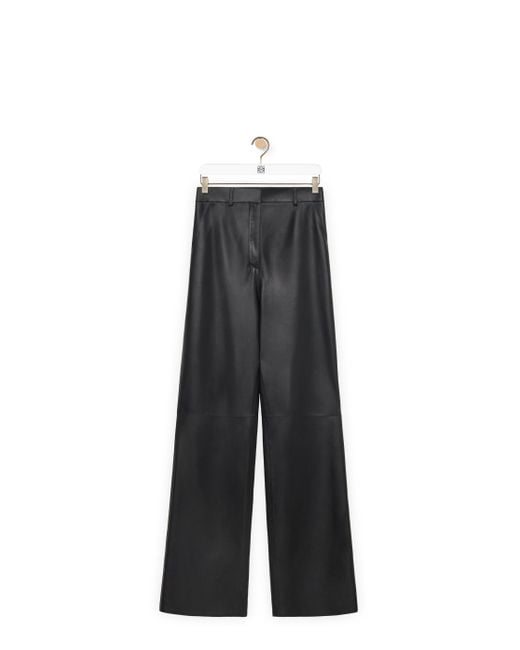 Loewe Black Luxury High Waisted Trousers In Nappa Lambskin