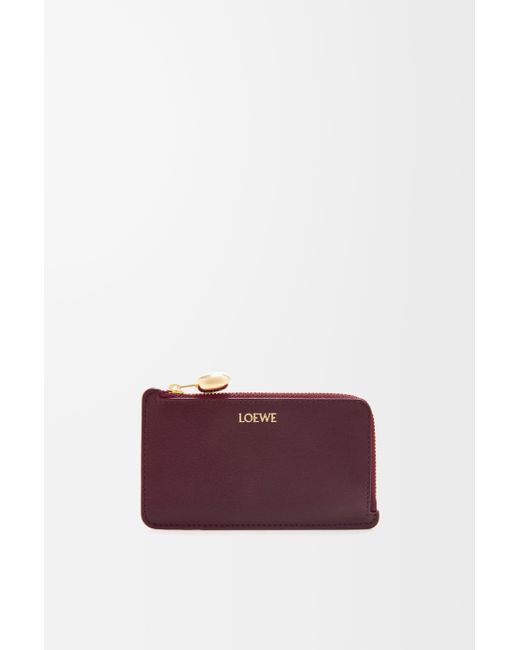 Tarjetero-Monedero Pebble En Piel Napa De Cuero Mujer Loewe de color Purple