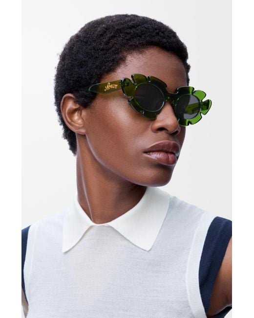 Loewe Green X Paula's Ibiza G000270x03 Flower-shaped Acetate Sunglasses