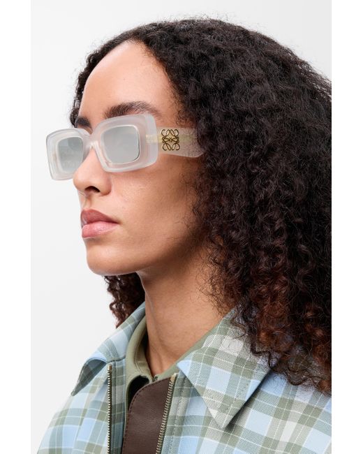 Loewe White Rectangular Sunglasses For