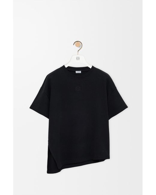 Loewe Black Luxury Asymmetric T-shirt In Cotton Blend