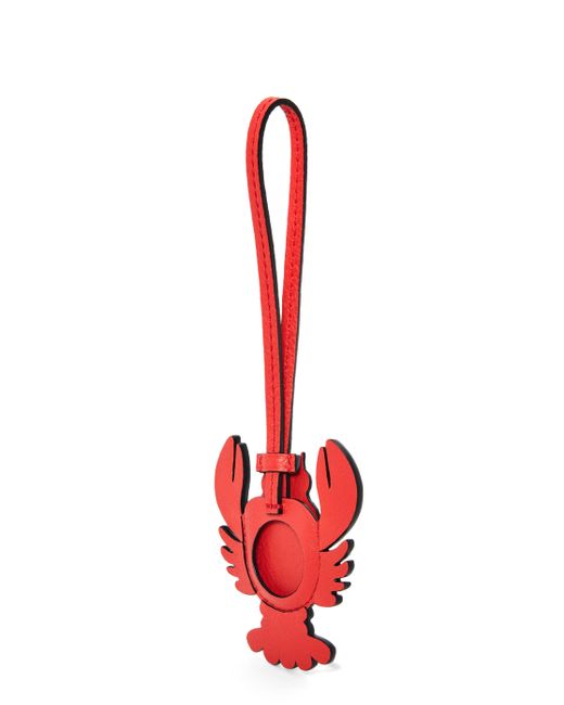 Loewe Luxury Lobster Airtag Case In Classic Calfskin in Red Loewe Luxury Lobster Airtag Case In Classic Calfskin in Red
