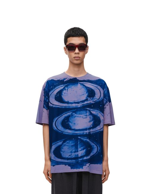 Loewe Blue Luxury Loose Fit T-shirt In Cotton for men