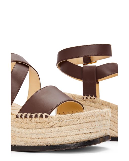 Loewe Brown Luxury Petal Espadrille Sandal In Calfskin