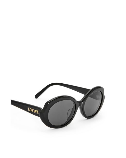 Loewe Black Mini Oval Slim Sunglasses