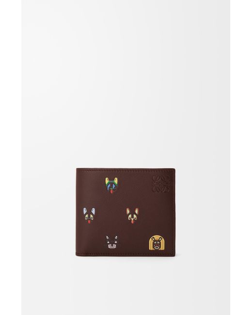 Loewe Brown Cats Bifold Coin Wallet for men