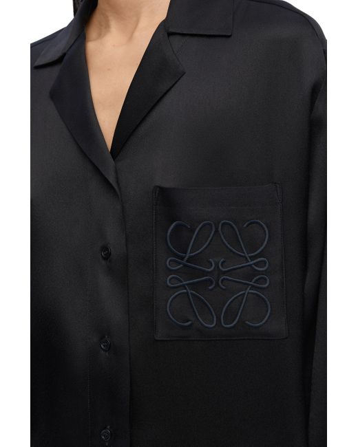 Loewe Black Luxury Pyjama Blouse In Silk