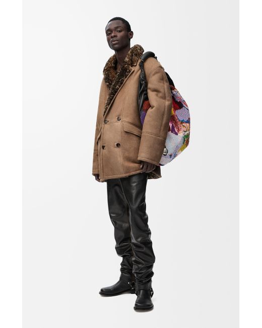 Chaqueta De Doble Botonadura En Lana De Ovejasize Hombre Loewe de hombre de color Brown