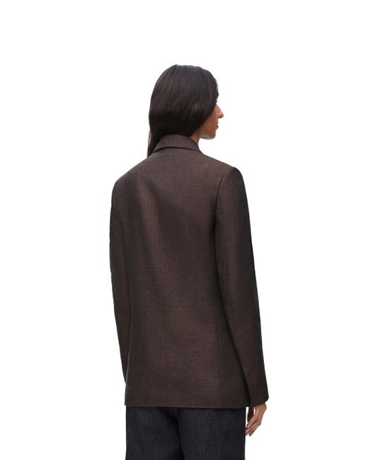 Loewe Brown Luxury Jacket In Linen