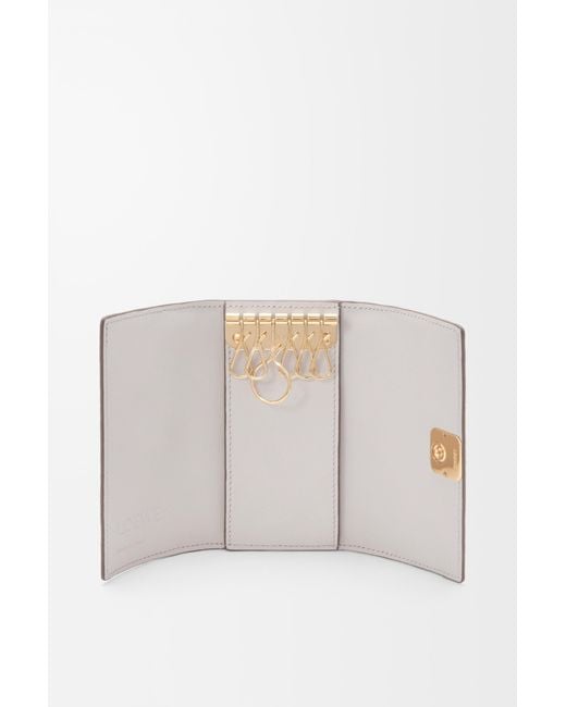 Loewe White Anagram Key Case