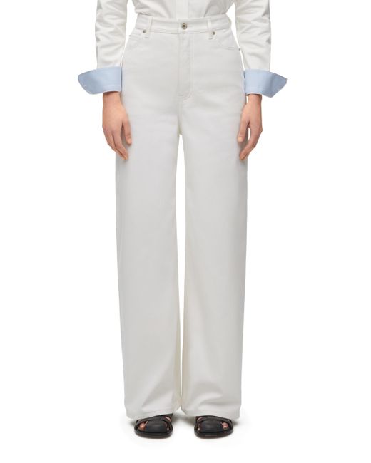 Loewe White High Waisted Jeans In Denim