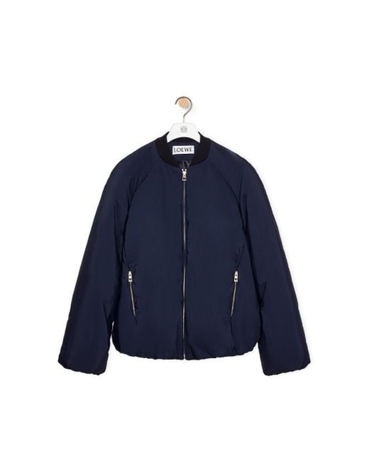 Loewe Blue Luxury Padded Bomber Jacket In Technical Cotton for men