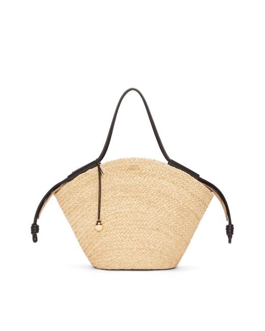 Loewe Natural Large Paseo Basket In Raffia And Nappa Calfskin