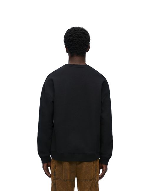 Loewe Black Relaxed Fit Sweatshirt In Cotton for men