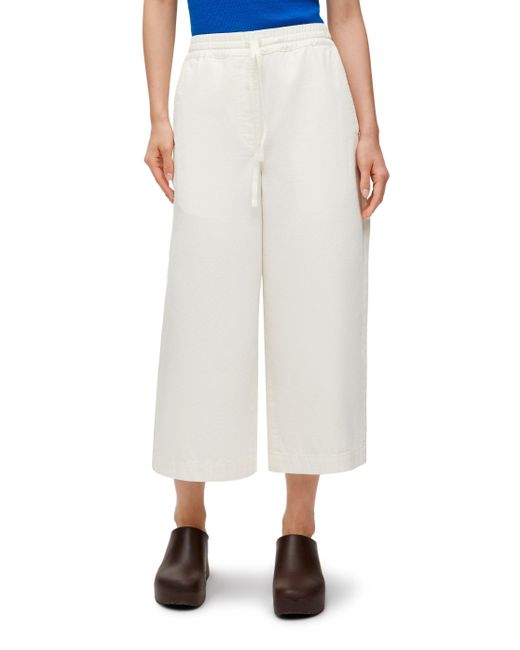 Loewe White Luxury Cropped Trousers In Denim