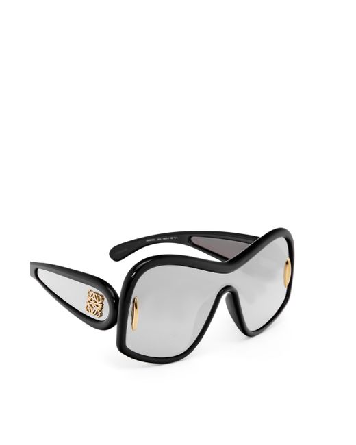 Loewe Black Square Mask Sunglasses In Acetate And Nylon