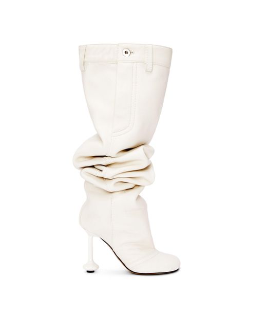 Loewe White Toy Over The Knee Boot In Nappa Lambskin